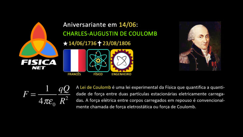 Em 14/06: CHARLES-AUGUSTIN DE COULOMB
