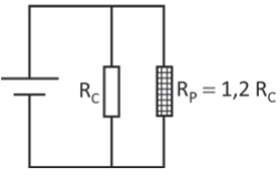 \( R_C \) e \( R_P = 1{,}2 R_C \) em paralelo.